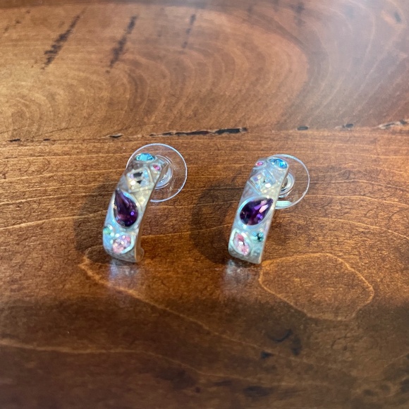 Brighton Jewelry - Brighton bangle multi-color stone earrings